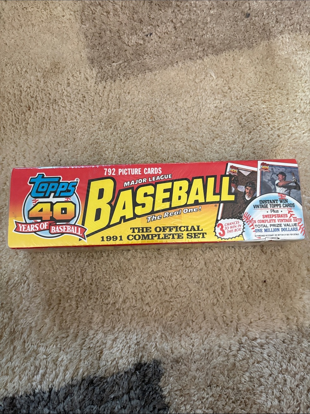 Topps Red and Yellow 1991 Baseball Complete Set Box